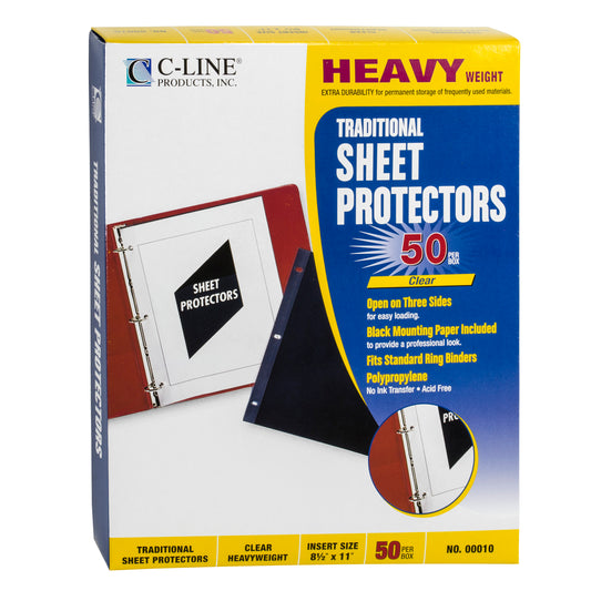 Traditional Polypropylene Sheet Protector, heavyweight, 11 x 8 1/2, 50/BX, 00010