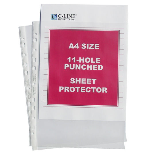 Heavyweight Polypropylene Sheet Protector, A4 SIZE clear, 11 3/4 x 8 1/4, 50/BX, 08013