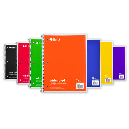 1-Subject Notebook College Ruled, Assorted, 1/EA (Set of 24 EA)