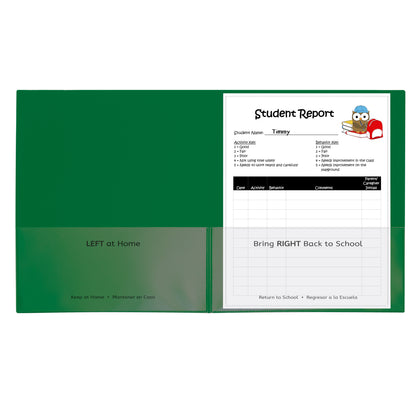 Classroom Connector Folders, Green, 25/BX, 32003