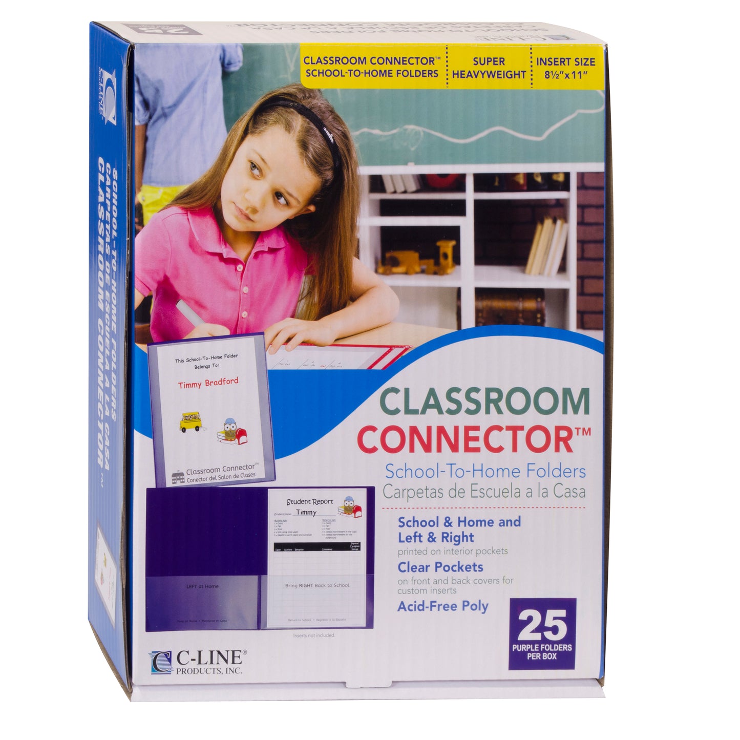 Classroom Connector Folders, Purple, 25/BX, 32009