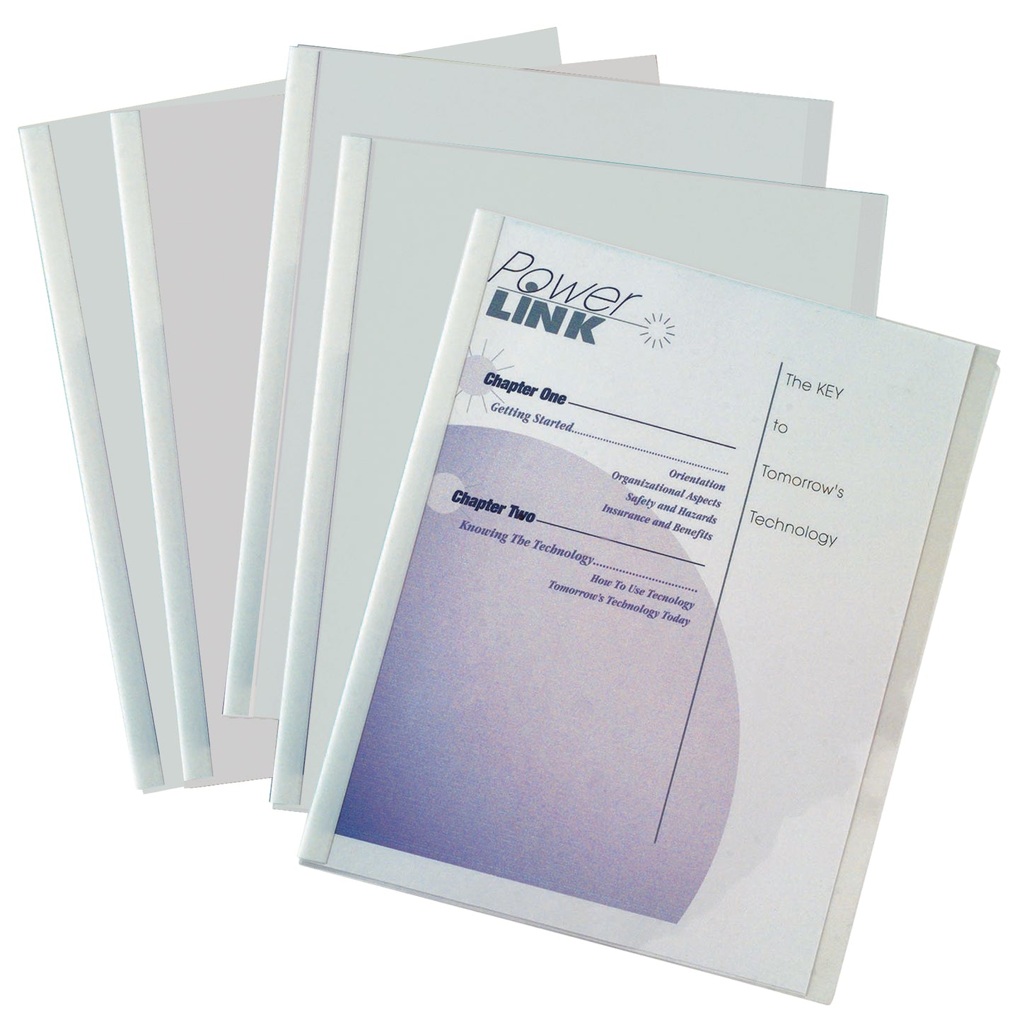 Economy Vinyl Report Covers with Binding Bars, economy, clear, white binding bars, 11 x 8 1/2, 50/BX, 32457