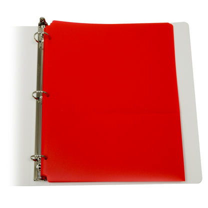 Two-Pocket Heavyweight Poly Portfolio Folder with Three-Hole Punch, Red, 25/BX, 32934