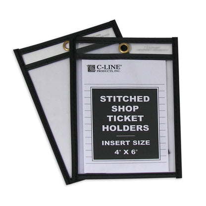 Shop Ticket Holders, Stitched, both sides clear, 4 x 6, 25/BX, 46046