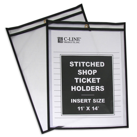 Shop Ticket Holders, Stitched, both sides clear, 11 x 14, 25/BX, 46114