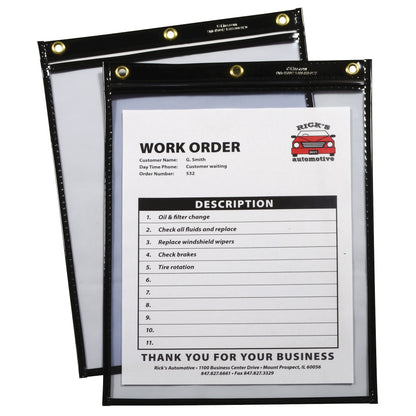 Heavy Duty Super Heavyweight Plus Stitched Shop Ticket Holder, Black, 9x12, 15/BX, 50912