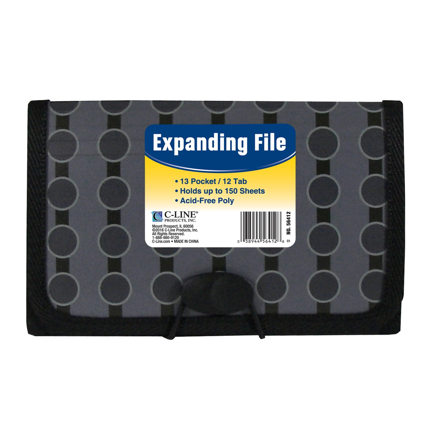 13-Pocket Coupon Size Expanding File, Fashion Circle Series (Set of 12 Files)