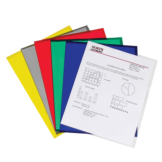 Project Folders, Assorted - Reduced glare, 11 x 8 1/2, 25/BX, 62130