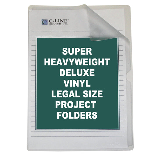 Deluxe Non-Glare Vinyl Project Folders, legal size, 14 x 8 1/2, 50/BX, 62139