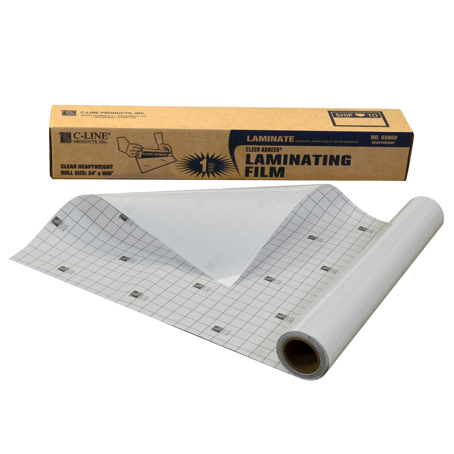 Heavyweight Cleer Adheer Laminating Film Roll, Clear, 24 x 600, 1/BX, 65050