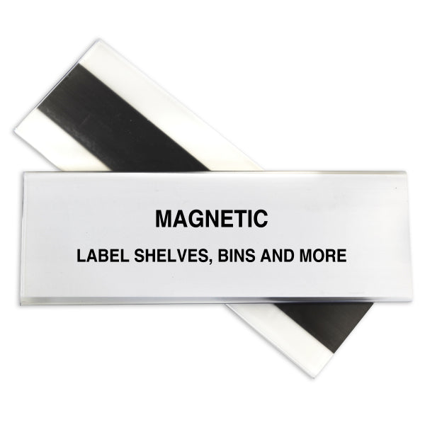 HOL-DEX Magnetic Shelf/Bin Label Holders, 2  inch Magnetic Label Holder, 10/BX, 87247