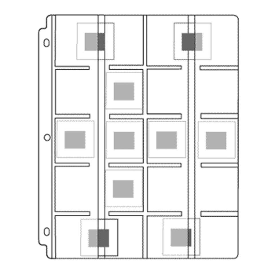 CENTURY VINYL PHOTO SLIDE PAGES, HOLDS 20 - 2" x 2" (25/pk) Side Loading