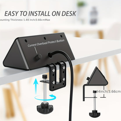 2-Pack Nightstand Edge-Mount Power Strips with PD20W USB-C Fast Charging