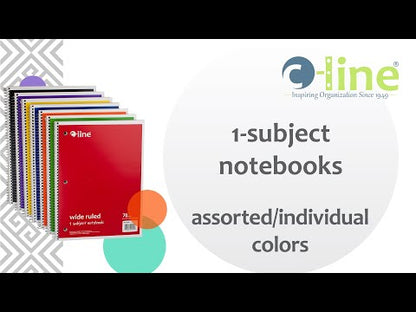 1-Subject Notebook, Wide Ruled, Blue, 1/EA (Set of 24 EA)