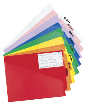 COLORED VINYL OUTGUIDES, CENTER TAB - LETTER - RED