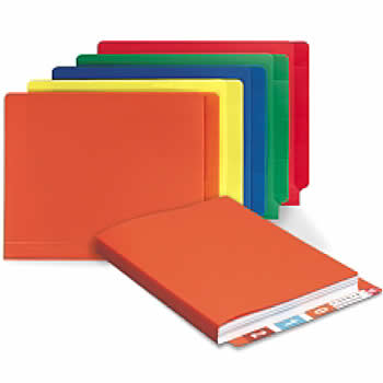 FILE FOLDERS, TABBED - POLY - END - ORANGE (25/PK)