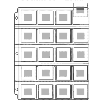 CENTURY VINYL PHOTO SLIDE PAGES, HOLDS 20 - 2INX 2 (top loading)